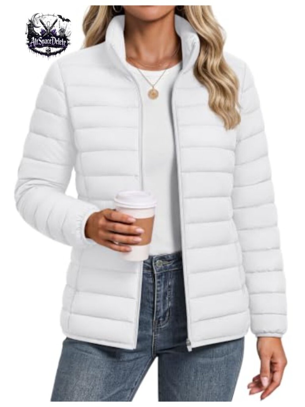 Women's Quilted Puffer Jacket Lightweight Winter Zip Coat